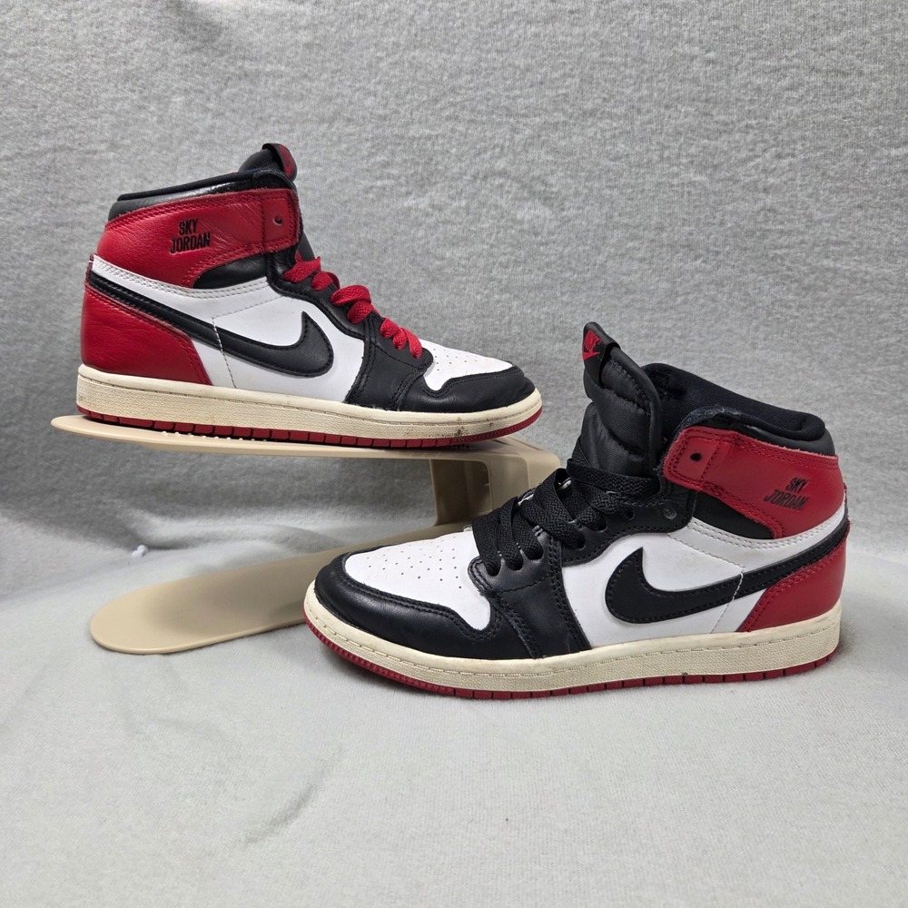 Jordan Sky Jordan 1 Kids Size 3Y Black White Red Good Black Toe Reimagined